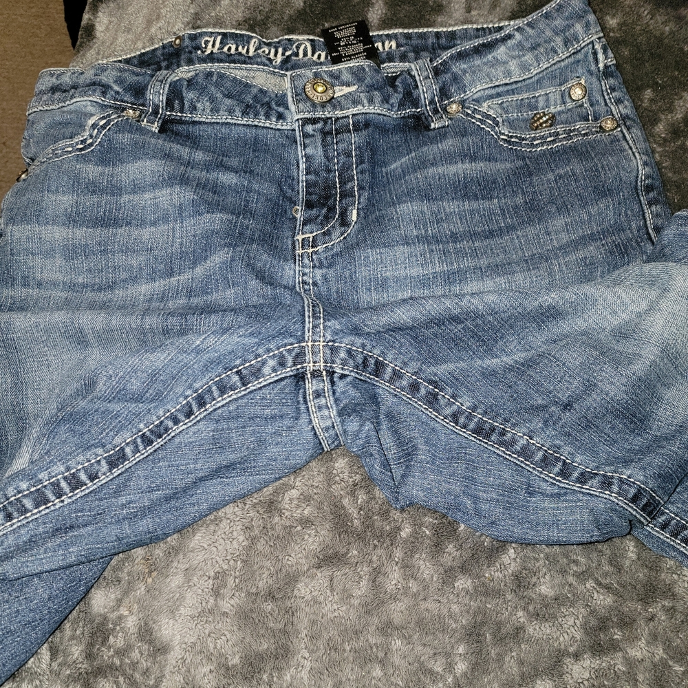 Harley-Davidson Women's Denim Straight Leg Jeans - Picture 12 of 14